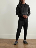 ON - Mesh-Panelled Logo-Appliquéd Recycled-Jersey Hoodie - Black