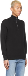 Brunello Cucinelli Black Cotton Ribbed Sweater