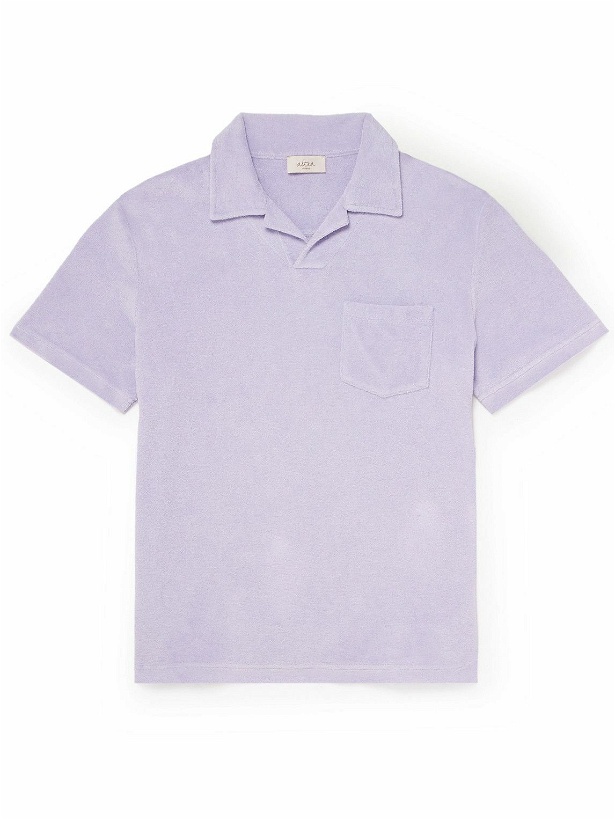Photo: Altea - Cotton-Terry Polo Shirt - Purple