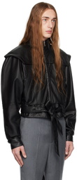 Situationist Black Zip Faux-Leather Jacket