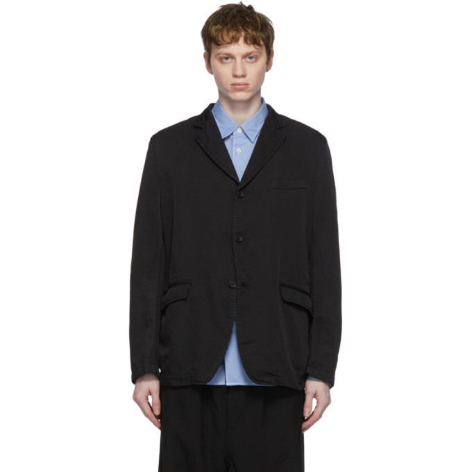 Photo: Comme des Garcons Homme Black Garment-Dyed Blazer