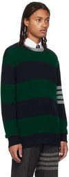 Thom Browne Green 4-Bar Sweater