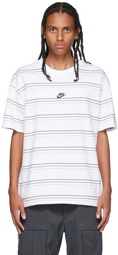 Nike White Striped Logo T-Shirt