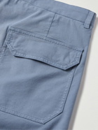 Canali - Straight-Leg Pleated Cotton-Blend Twill Bermuda Shorts - Blue
