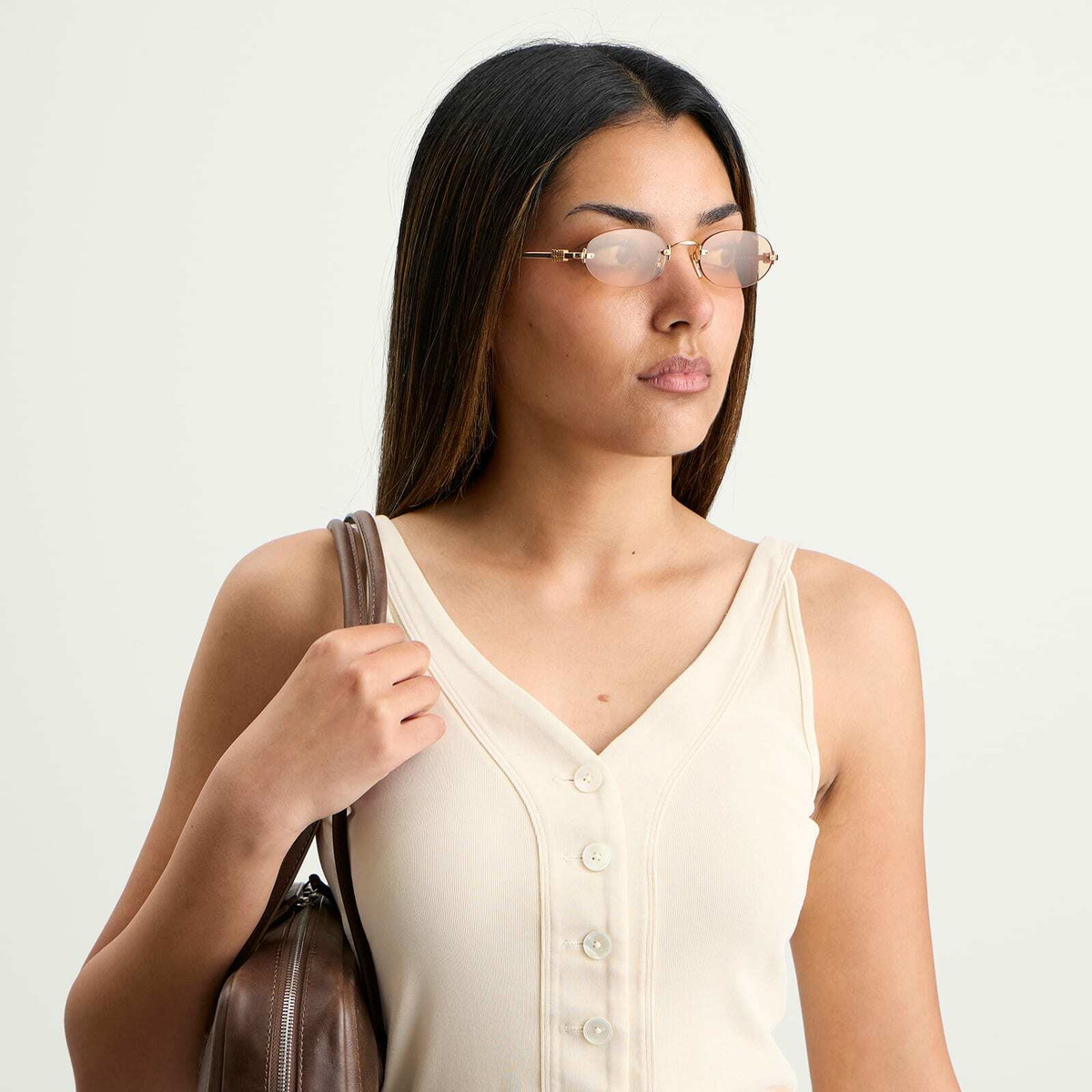 Miu Miu Eyewear A54S Sunglasses in Brass/Orange 