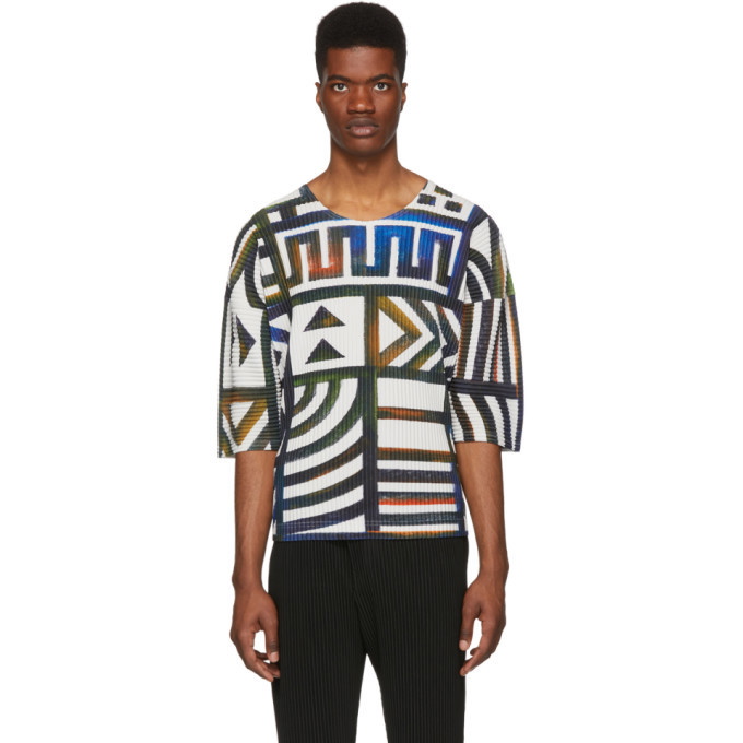 Photo: Homme Plisse Issey Miyake Multicolor Pleated Graphic T-Shirt