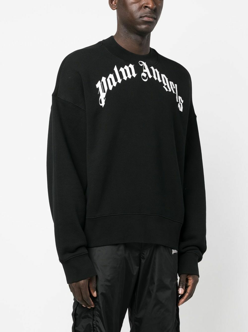 PALM ANGELS - Curved Logo Crewneck Sweatshirt