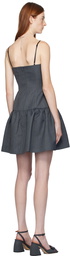 Shushu/Tong Gray Peplum Midi Dress