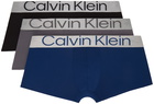 Calvin Klein Underwear Three-Pack Multicolor Steel Boxers