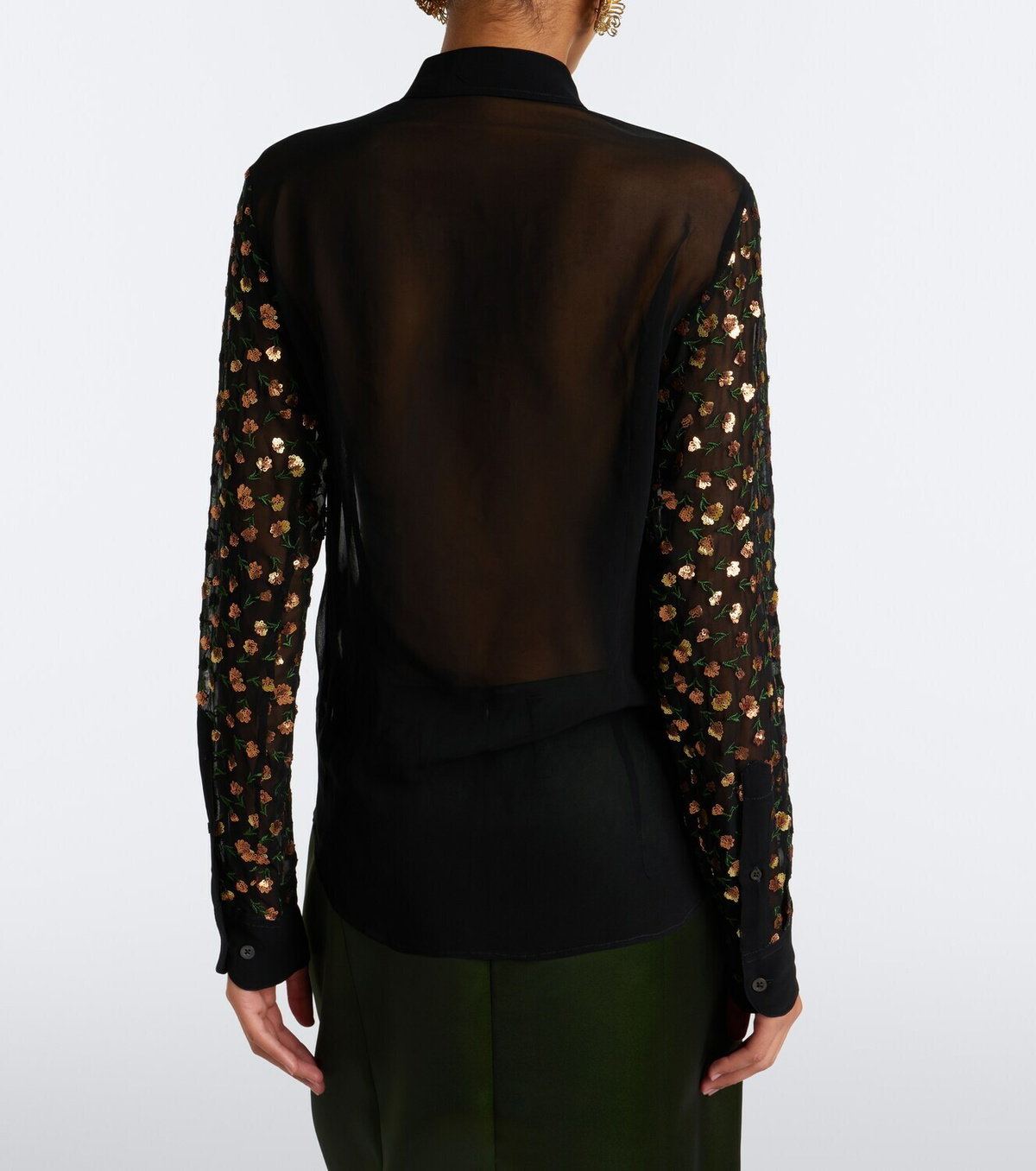 Dries Van Noten Embellished sheer blouse