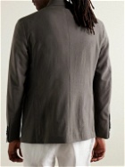 Caruso - Aida Super 150s Wool and Silk-Blend Seersucker Suit Jacket - Brown