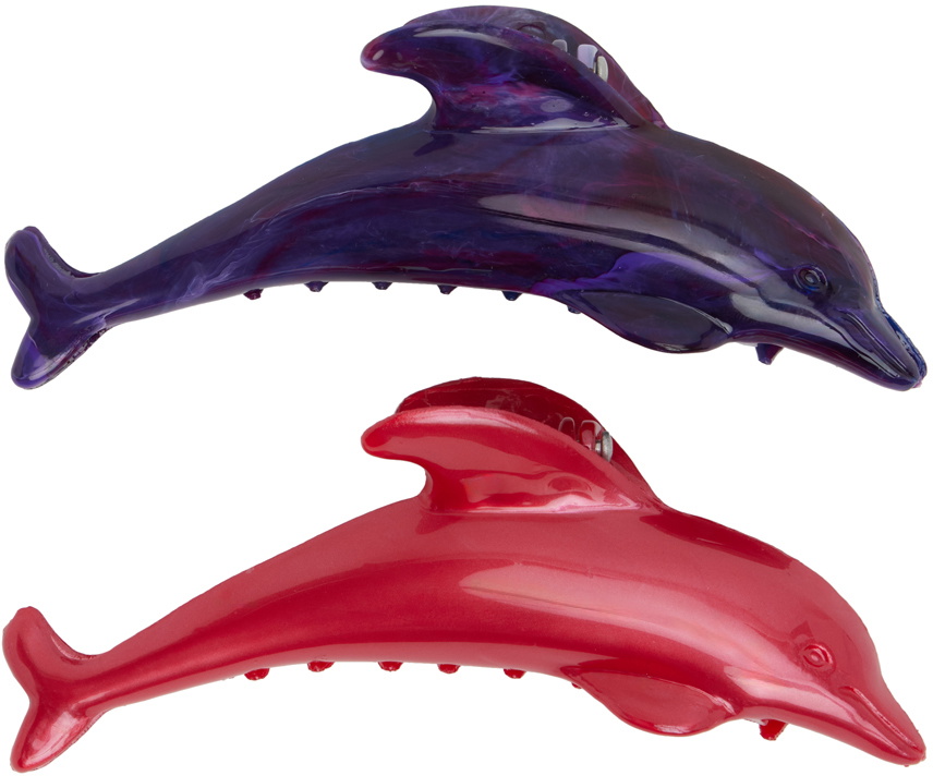 La Manso SSENSE Exclusive Purple & Red 'Flipper The Clip' Hair Clips