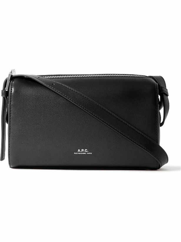 Photo: A.P.C. - Logo-Print Recycled-Faux Leather Messenger Bag