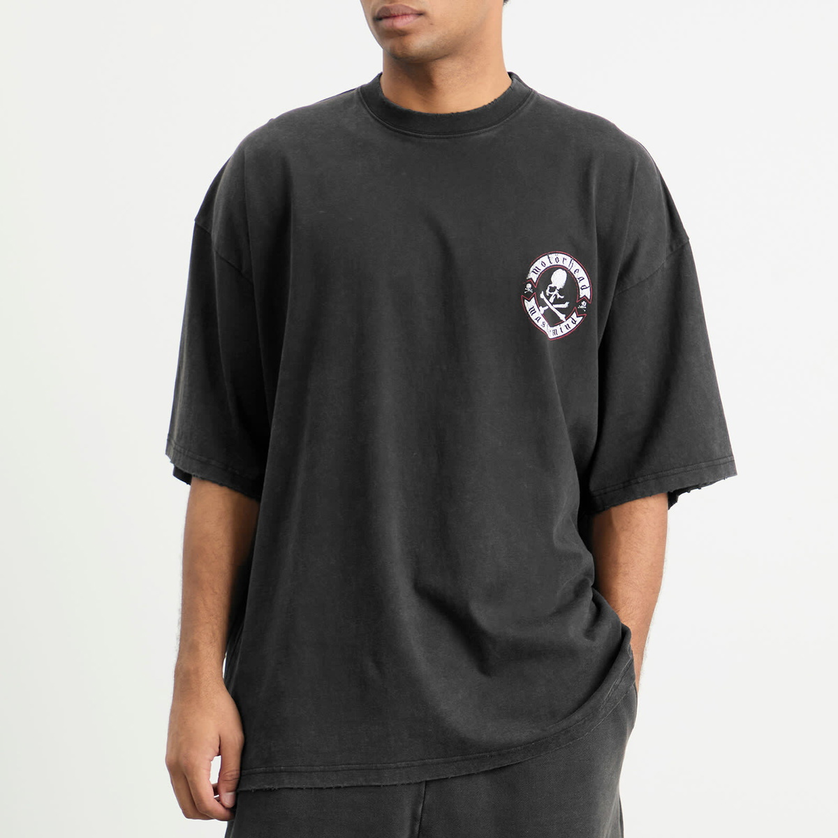 END. Men's x MASTERMIND WORLD x Motorhead Biker Badge T-Shirt in Black