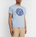 Hartford - Printed Slub Cotton-Jersey T-Shirt - Blue