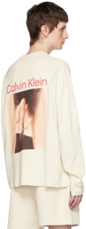 Calvin Klein Off-White Printed Long Sleeve T-Shirt