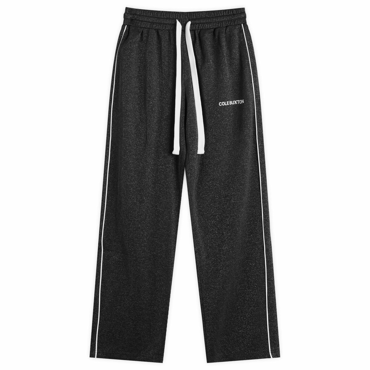Cole Buxton Men's Glitter Piped Track Pant in Black
