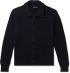 TOM FORD - Slim-Fit Ribbed Wool and Cashmere-Blend Cardigan - Black