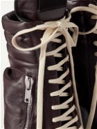 Rick Owens - Leather Knee-High Sneakers - Burgundy