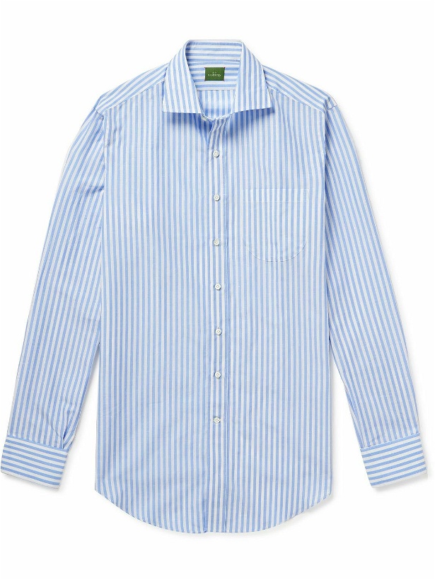 Photo: Sid Mashburn - Otto Striped Cotton and Linen-Blend Shirt - Blue