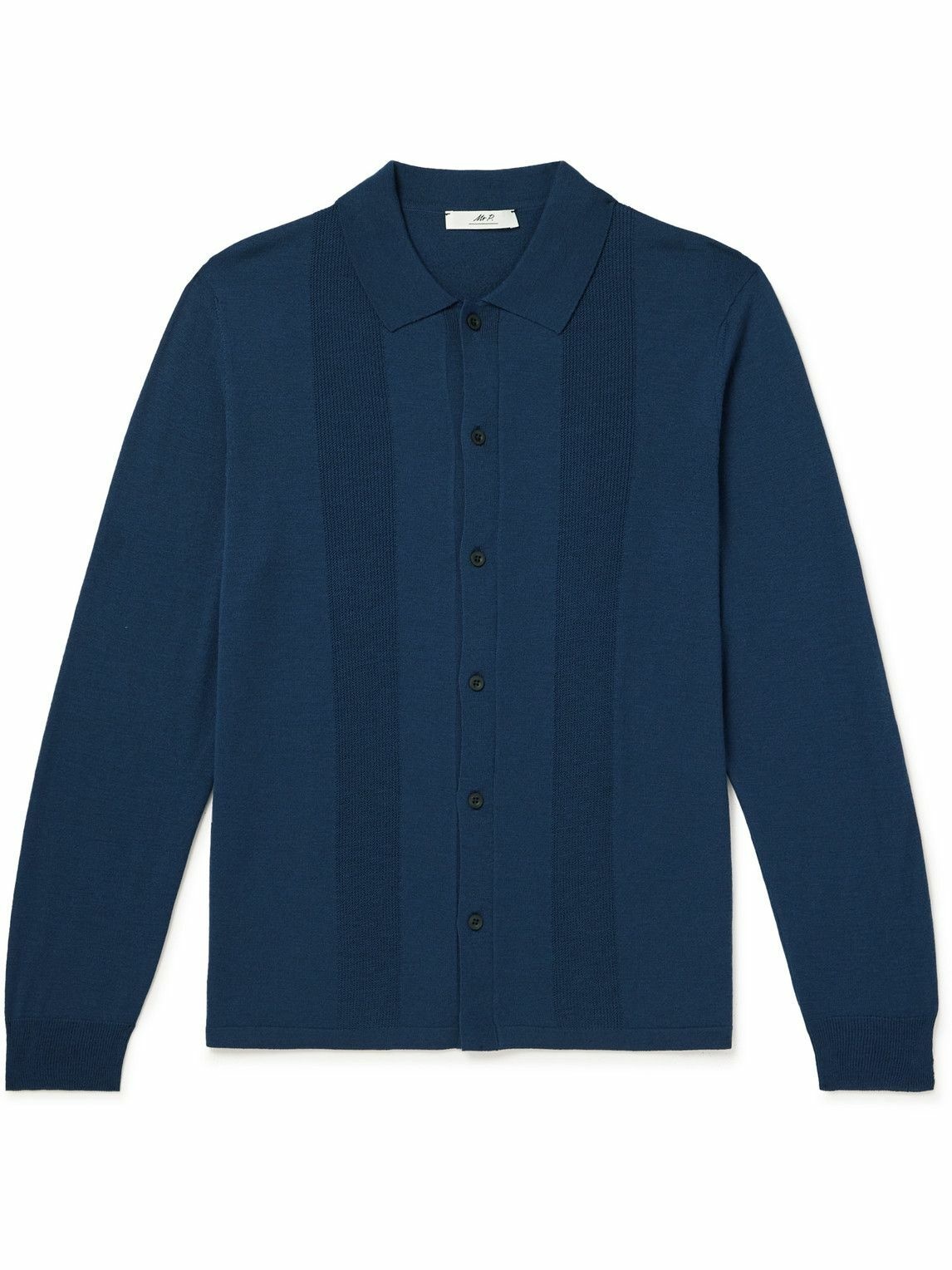 Mr P. - Merino Wool-Jacquard Shirt - Blue Mr P.