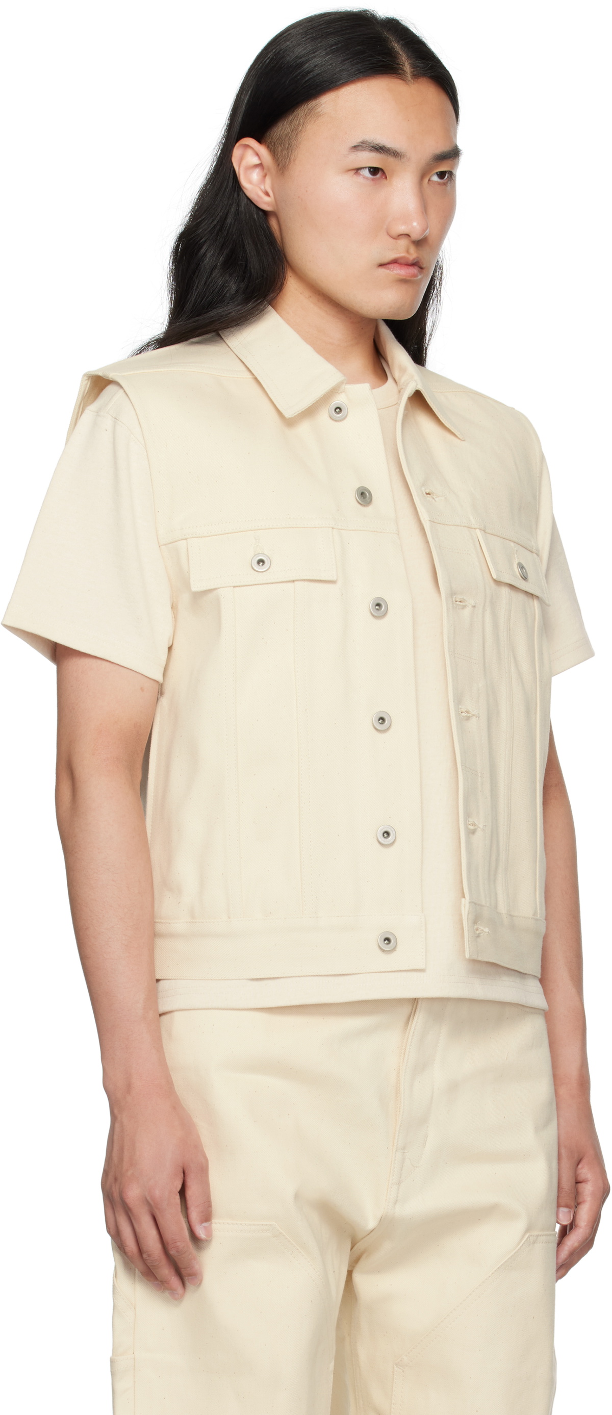 Rick Owens DRKSHDW Off-White Hollywood SL Trucker Denim Vest