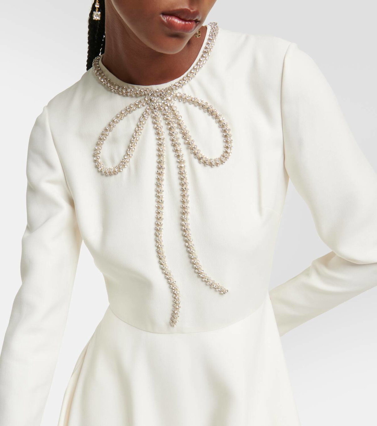 Valentino Crêpe Couture embellished midi dress Valentino