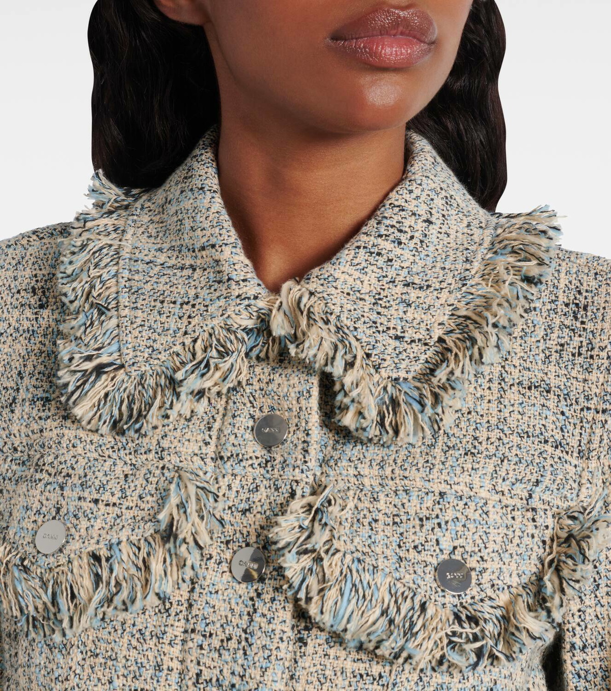 【Ganni】 Cropped cotton tweed jacket Ganni Cropped cotton tweed jacket GANNI