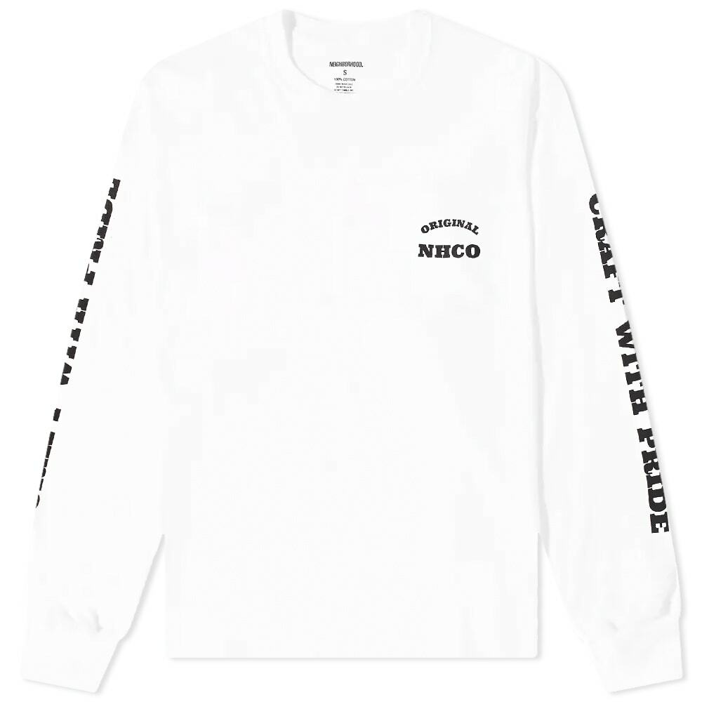 Neighborhood Men's Long Sleeve NH-7 T-Shirt in White Neighborhood