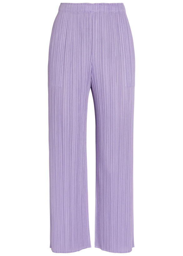 Photo: Pleats Please Issey Miyake Pleated Wide-leg Woven Trousers Light Purple