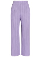 Pleats Please Issey Miyake Pleated Wide-leg Woven Trousers Light Purple