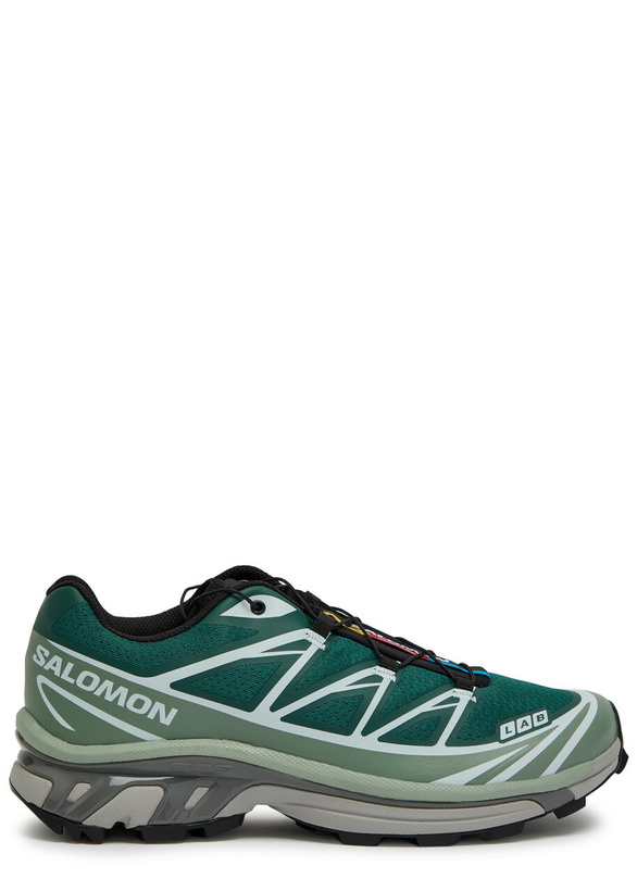Photo: Salomon XT-6 Panelled Mesh Sneakers Green