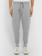 TOM FORD - Tapered Mélange Fleece-Back Cotton-Jersey Sweatpants - Gray