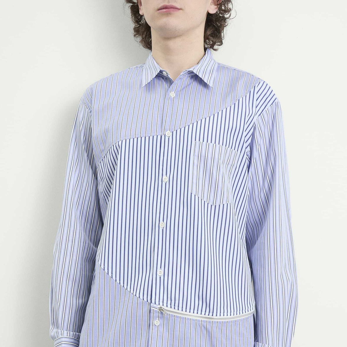 Comme des Garçons SHIRT Men's Striped Poplin Shirt in Stripe X Stripe