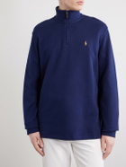 Polo Ralph Lauren - Logo-Embroidered Cotton-Jersey Half-Zip Sweater - Blue