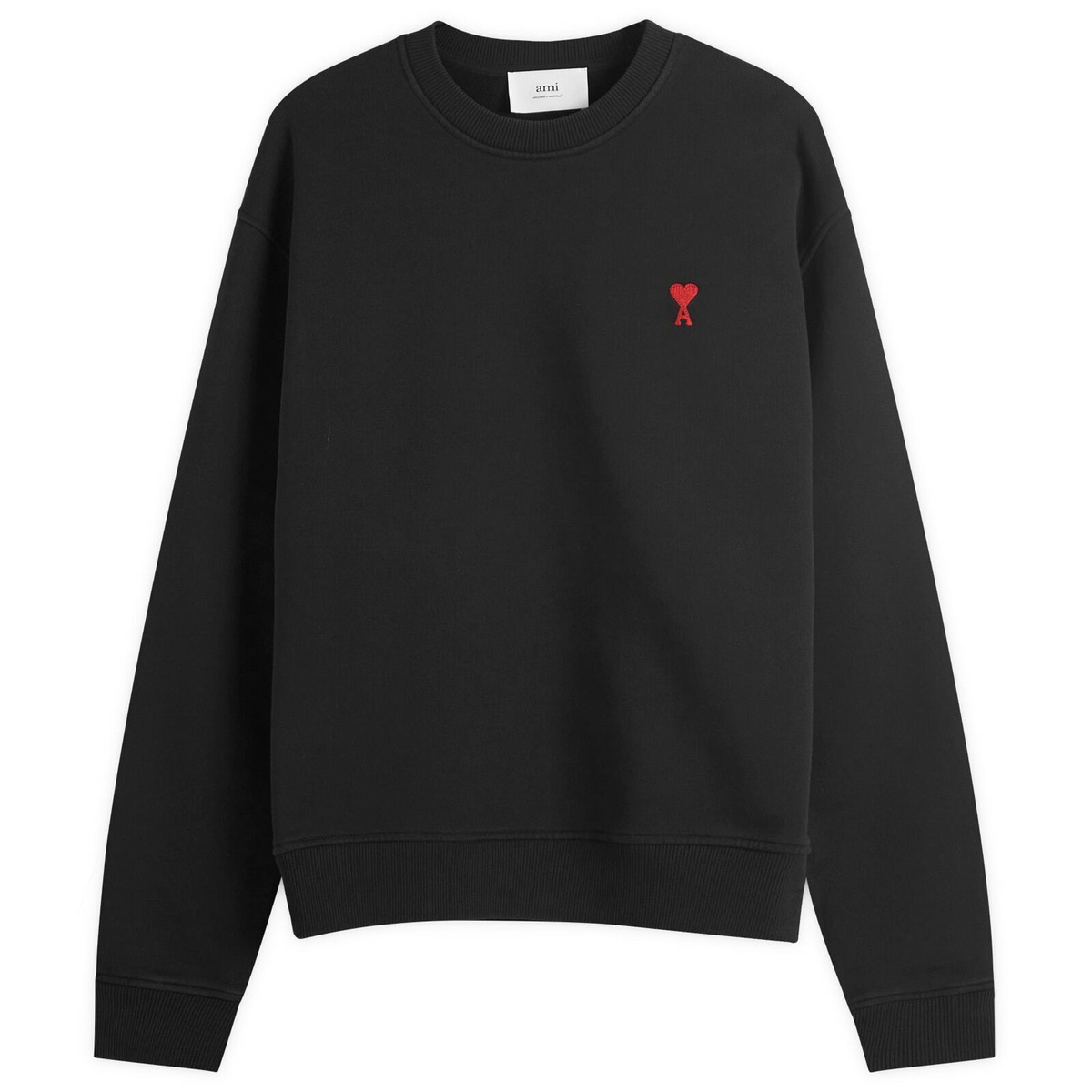 ◆AMI PARIS◆Unisex heart small logo sweatshirt◆ AMI Paris Men's Heart Crew Sweatshirt in Black AMI