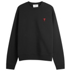 AMI Paris Men's Heart Crew Sweatshirt in Black