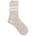 RoToTo Slub Stripe Stock in Smokey Purple