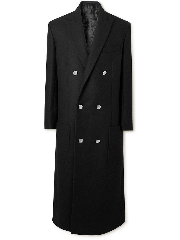 Photo: Balmain - Double-Breasted Wool-Blend Coat - Black