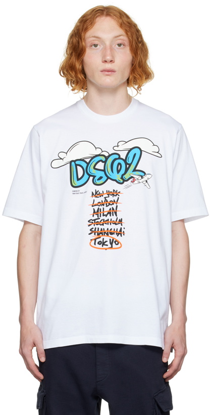 Photo: Dsquared2 White Flight Plan T-Shirt