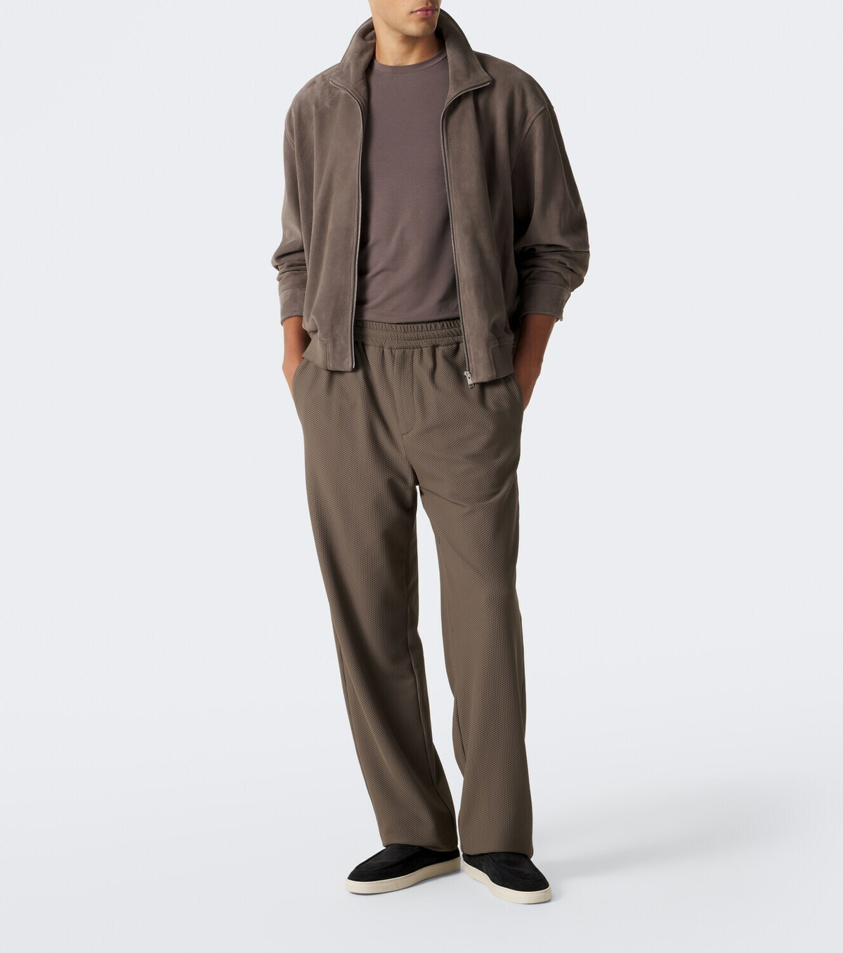 Giorgio Armani Waffle-knit straight pants