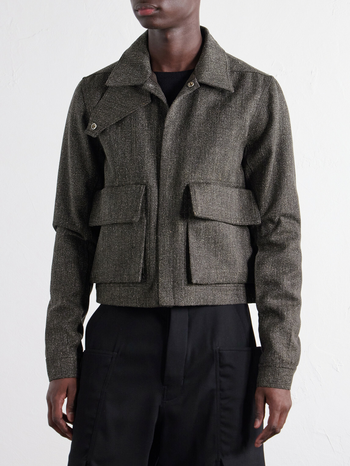 Rick Owens - Tower Alice Mélange Wool Bomber Jacket - Gray