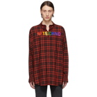 Balenciaga Red and Black I Love Techno Normal Fit Shirt