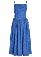 Damson Madder Angelina Paisley-print Cotton Midi Dress Blue