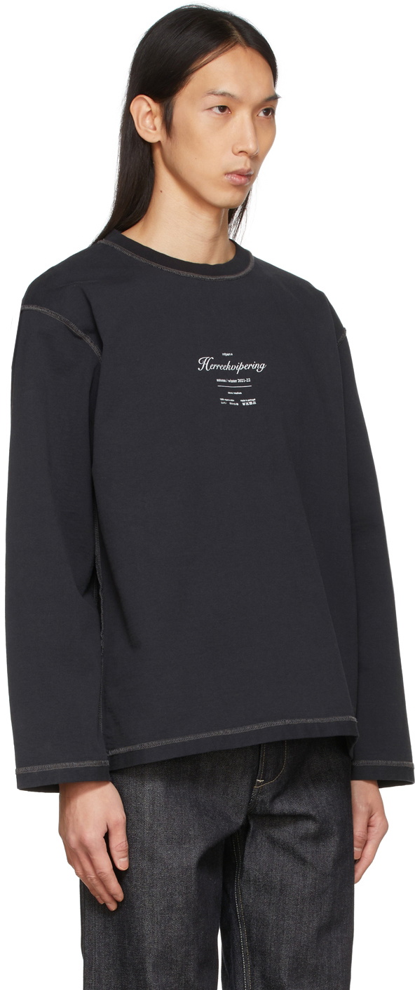 mfpen Black Inside-Out Long Sleeve T-Shirt mfpen