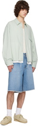 Solid Homme Blue Stripe Denim Bermuda Shorts