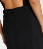 Sportmax High-rise virgin wool midi skirt