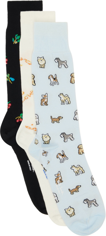 Photo: Paul Smith Three-Pack Multicolor Printed-Graphic Socks