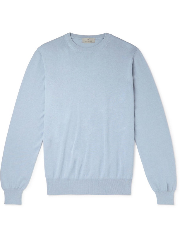 Photo: Canali - Cotton Sweater - Blue