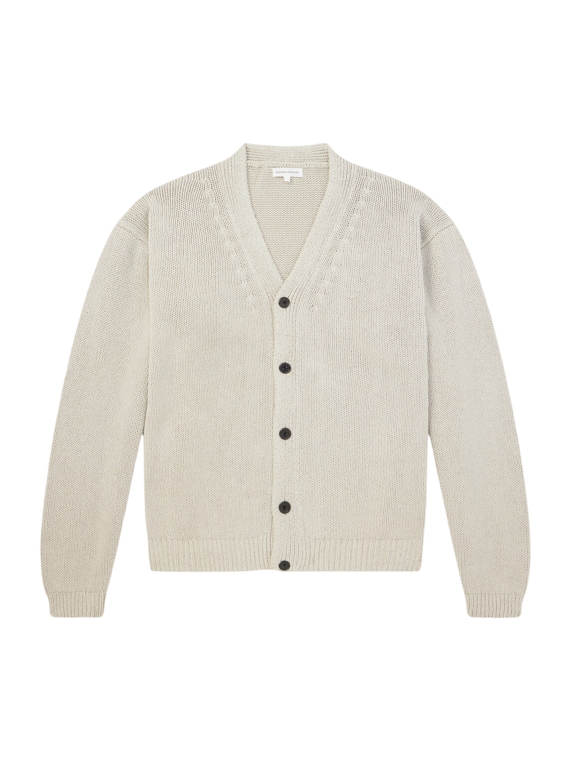 Kaptain Sunshine Men's Cotton Washi Hand Frame Cardigan in Ash